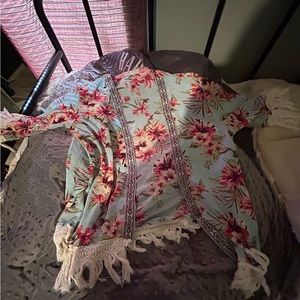 Floral throw over